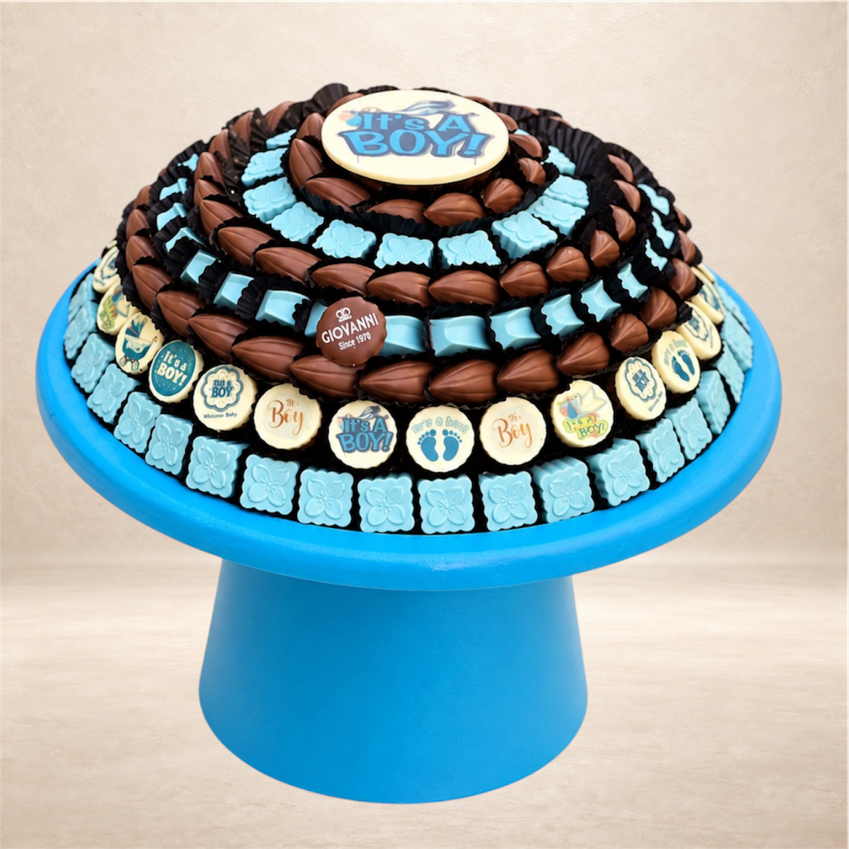 ستاند خشبي شوكليت مشكل بيبي بوي | Baby Boy Wooden Stand – Assorted Chocolate