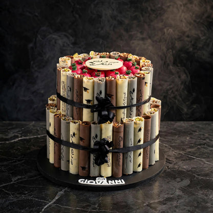 هرم ستيك مطبوع مع شوكولاتة الرمان | Printed Stick Pyramid with Pomegranate Chocolate
