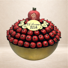 صحن نحاس شوكليت الرمان مع رمانة | Copper Pomegranate Chocolate Platter