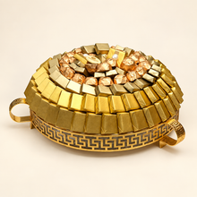 صحن شوكليت مغلف ستانلس ستيل كبير | Large Stainless Steel Wrapped Chocolate Platter