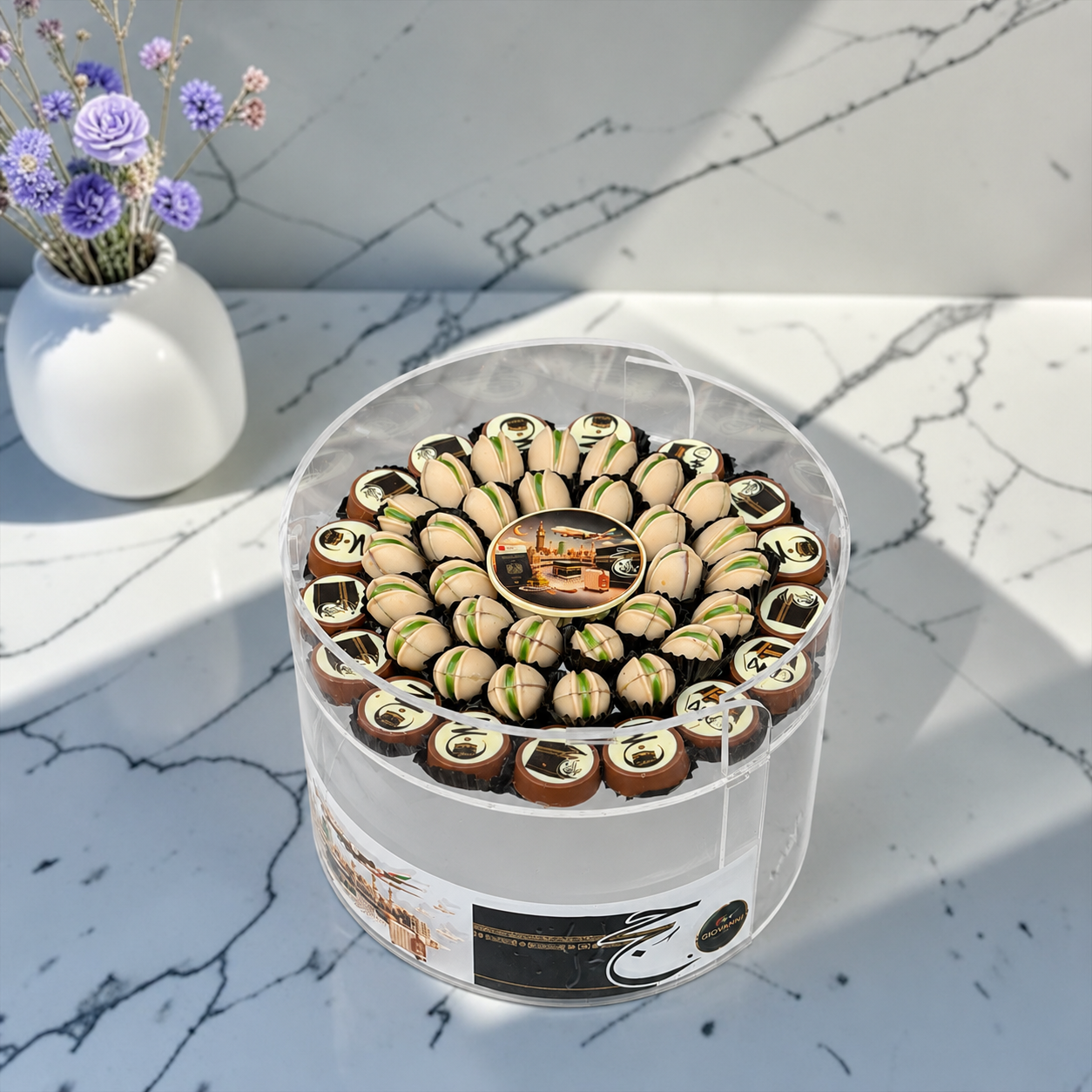 Giovanni Luxury Acrylic Platter with Signature Belgian Chocolate – Hajj Collection