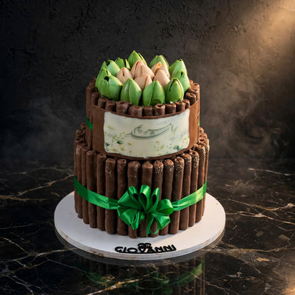 هرم فاين فير طبقتين مع ورد – الشكل الثاني | Two-Tier Fine Fair Pyramid with Roses – Design 2