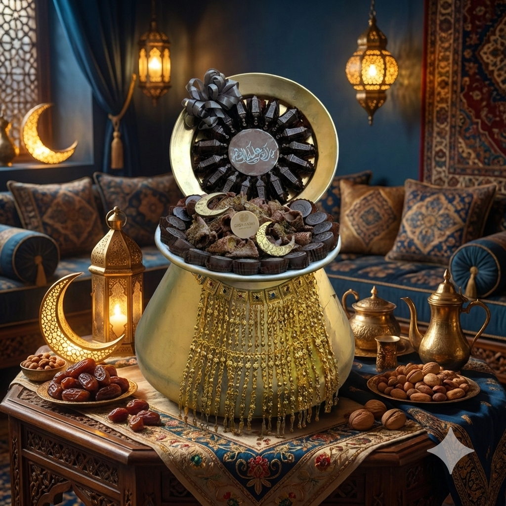 Yadoo Heritage Large Tray with Thyme Bugles Chocolateصحن يدو التراثي الكبير مع شوكليت بيوقلز بالزعتر – شوكولاتة بلجيكية فاخرة من جيوفاني