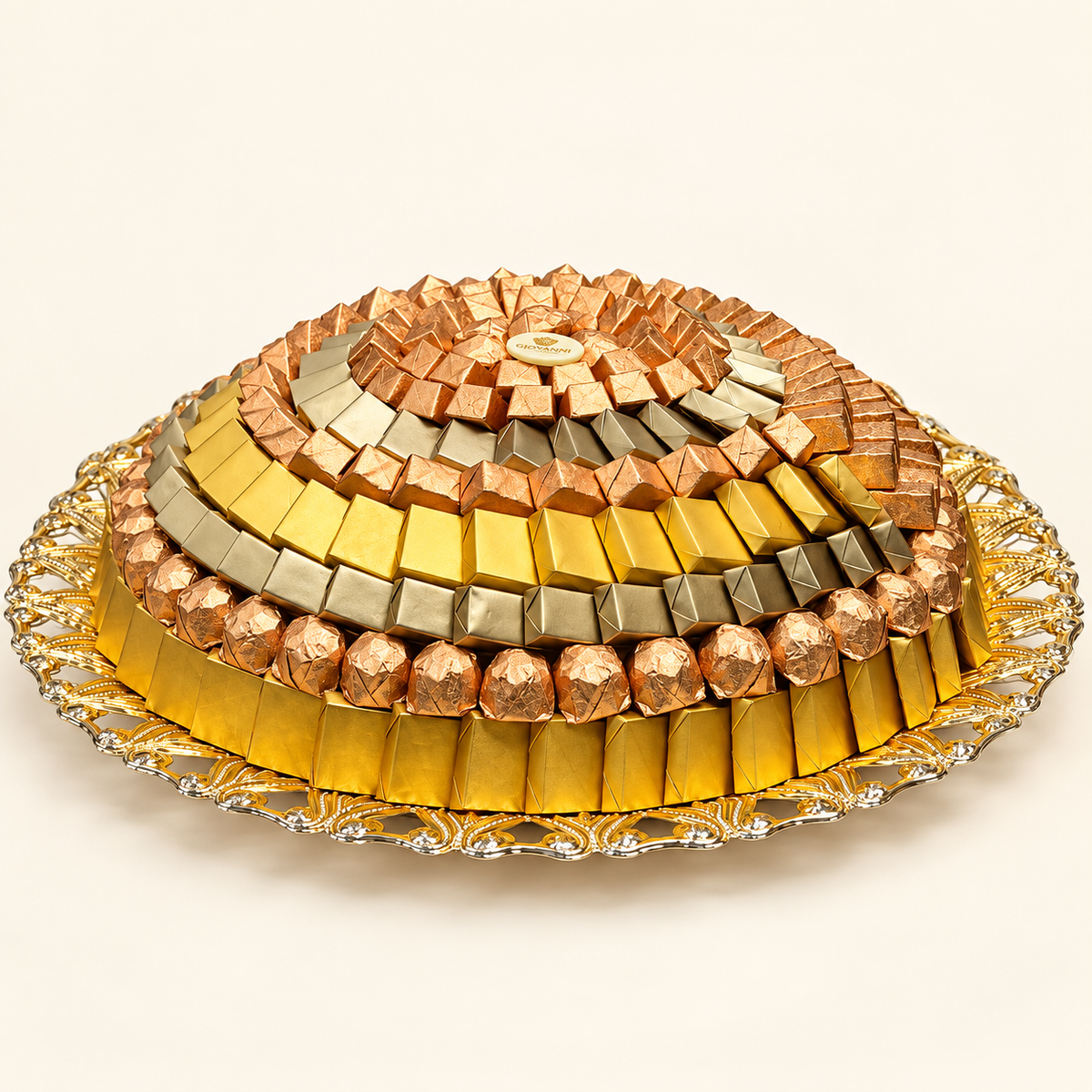 صحن ستانلس كبير دائري | Large Round Stainless Steel Platter