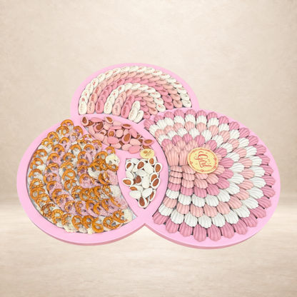 صحن كواترو بينك – أسورتد شوكليت مع موالح | Quattro Pink Plate – Assorted Chocolate with Savouries