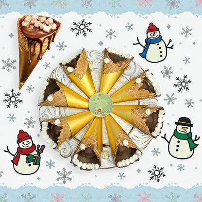 كون هوت شوكليت فاخر – صحن تقديم  Luxury Hot Chocolate Cones – Serving Plate