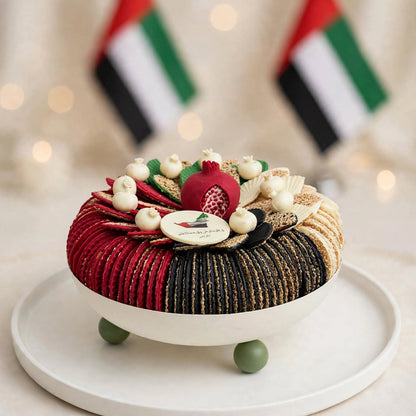 صحن شوكولاتة سمسم مروحة لوكشري | Luxury Sesame Fan Chocolate Platter