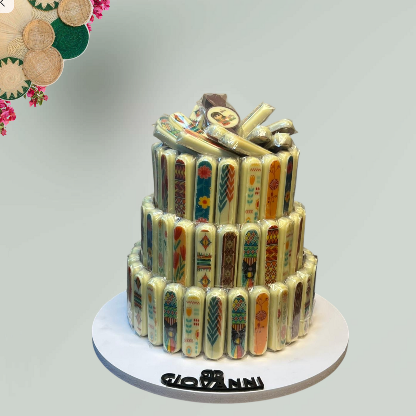 هرم توزيعات شوكليت مطبوع  مغلف نيلون– حق الليلة