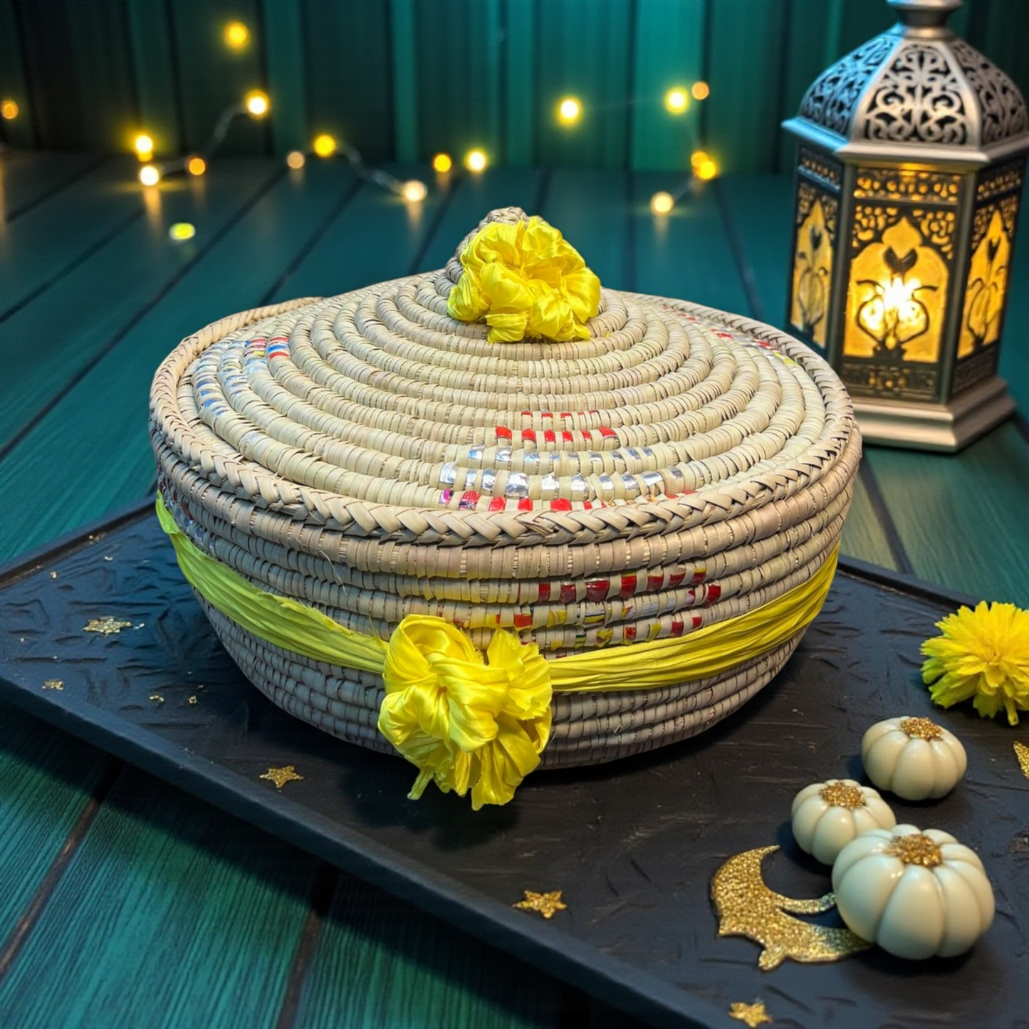 Al Maha Palm Frond  Luxury Stuffed Dates Masterpiece 2   خوص المها  تحفة التمور الفاخرة 2