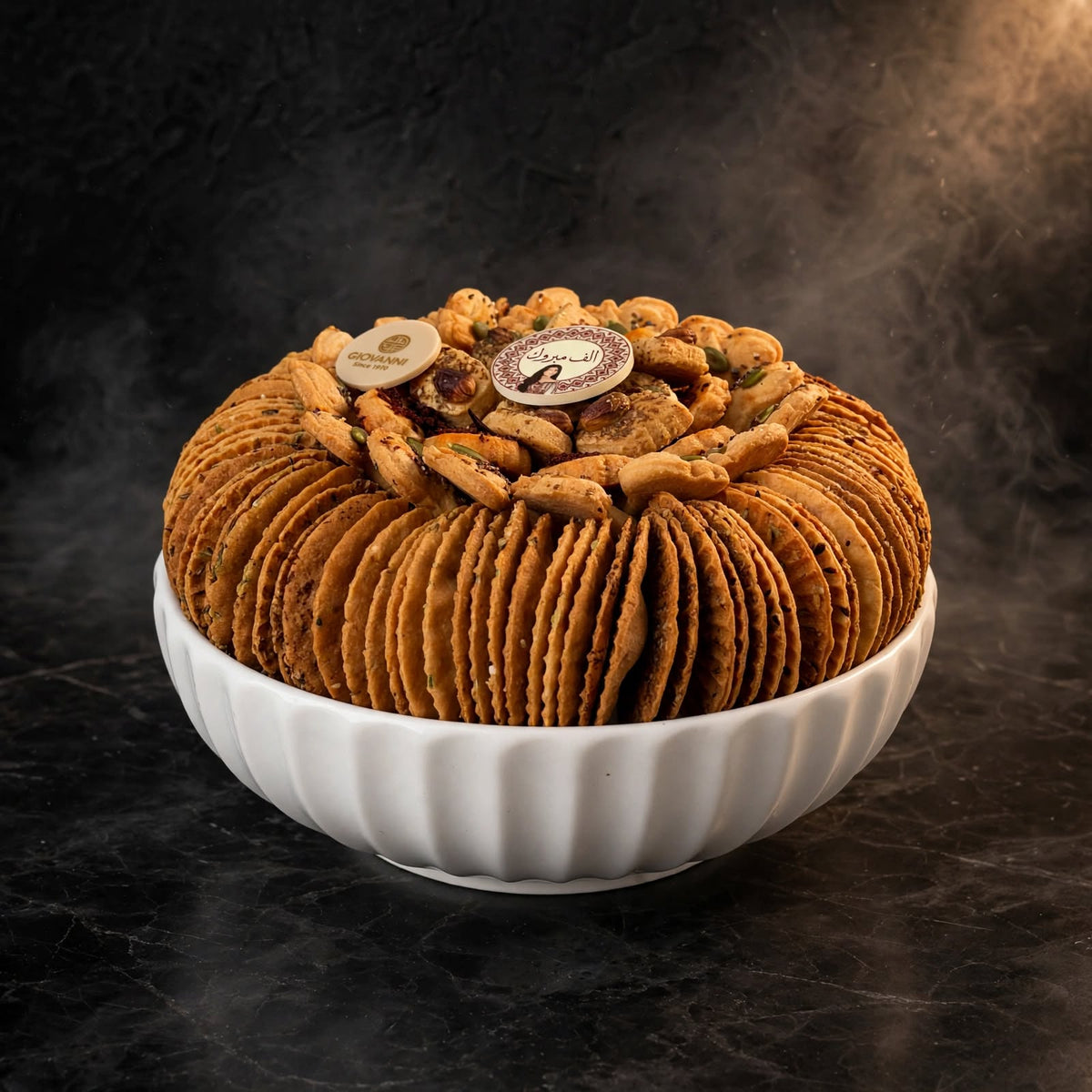 صحن بورسلين مروحة موالح – قطعتان | Porcelain Fan Savory Plate – Two-Piece Set