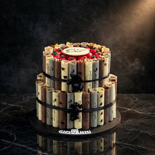 هرم ستيك مطبوع مع شوكولاتة الرمان | Printed Stick Pyramid with Pomegranate Chocolate