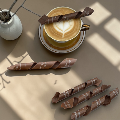 Eid Al Fater Spiral Coffee Stick Chocolate –Print  شوكليت كوفي ستيك حلزوني – طباعة  (14 سم) – للعيد الفطر