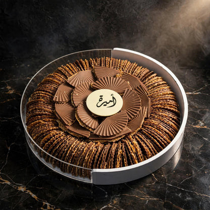 ستاند أكريليك دائري شوكولاتة السمسم مروحة | Round Acrylic Stand – Sesame Chocolate Fan