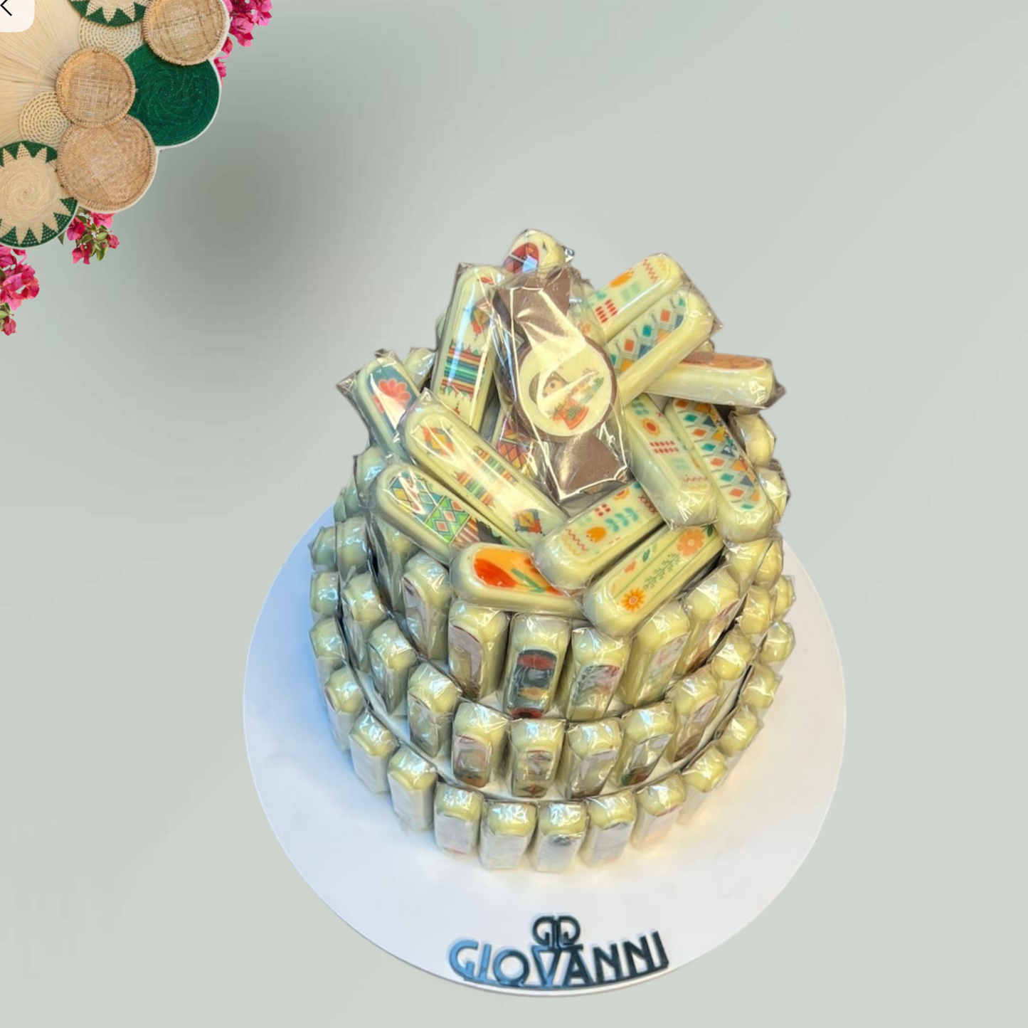 هرم توزيعات شوكليت مطبوع  مغلف نيلون– حق الليلة