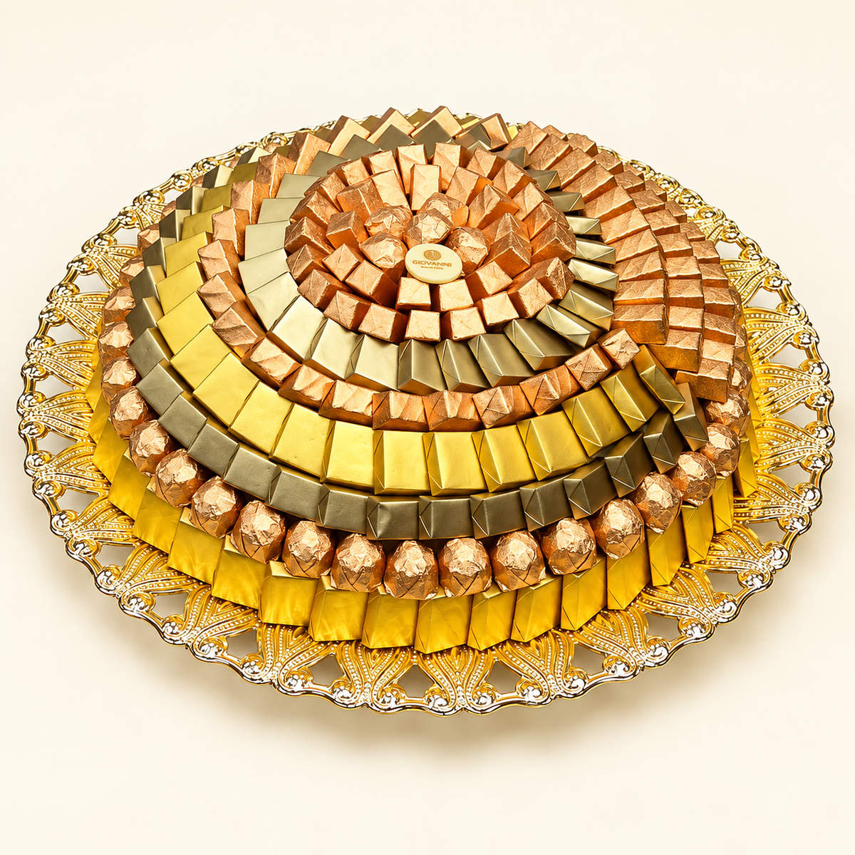 صحن ستانلس كبير دائري | Large Round Stainless Steel Platter