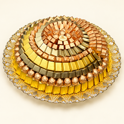 صحن ستانلس كبير دائري | Large Round Stainless Steel Platter