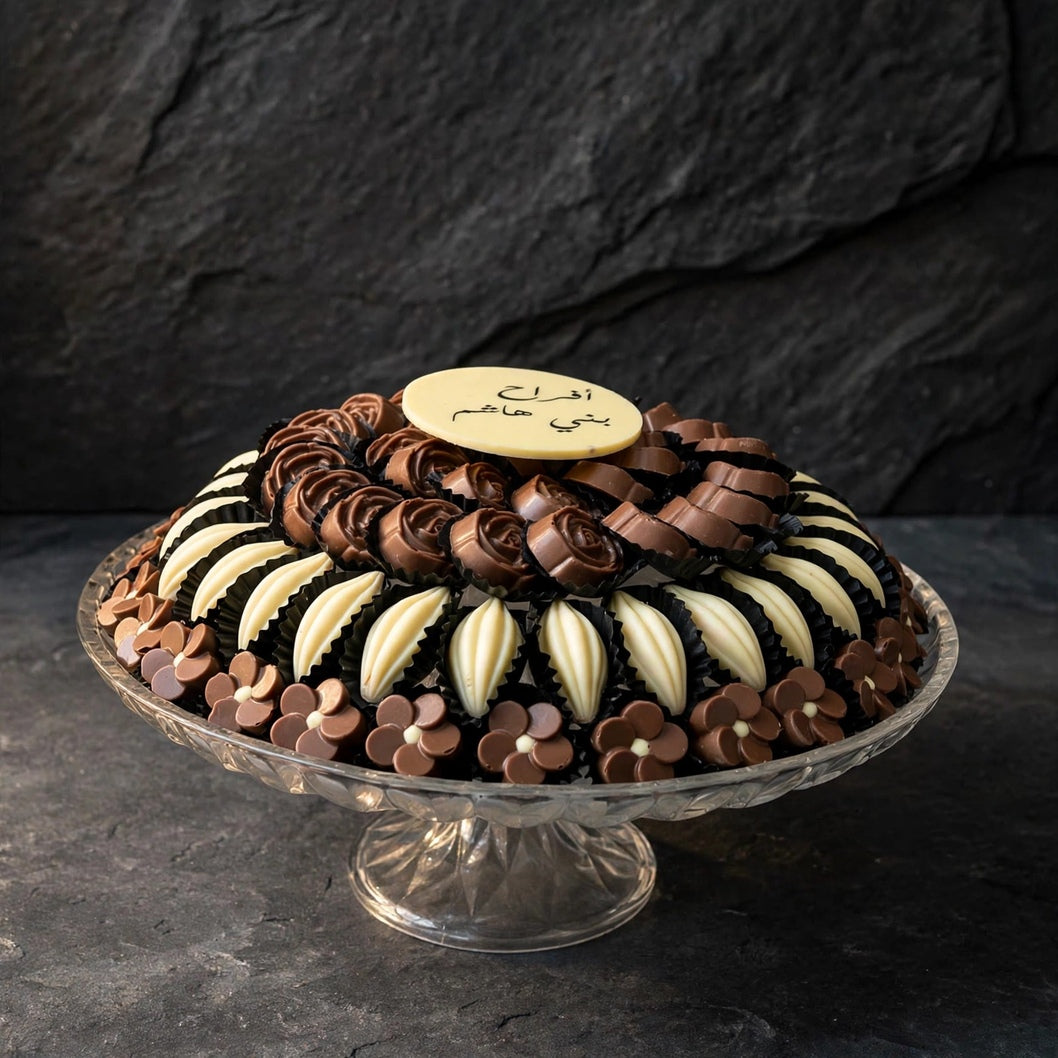 صحن كريستال مفتوح – شوكولاتة | Open Crystal Chocolate Tray