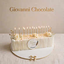 Long white celebration cake with candles and roses | GC-45