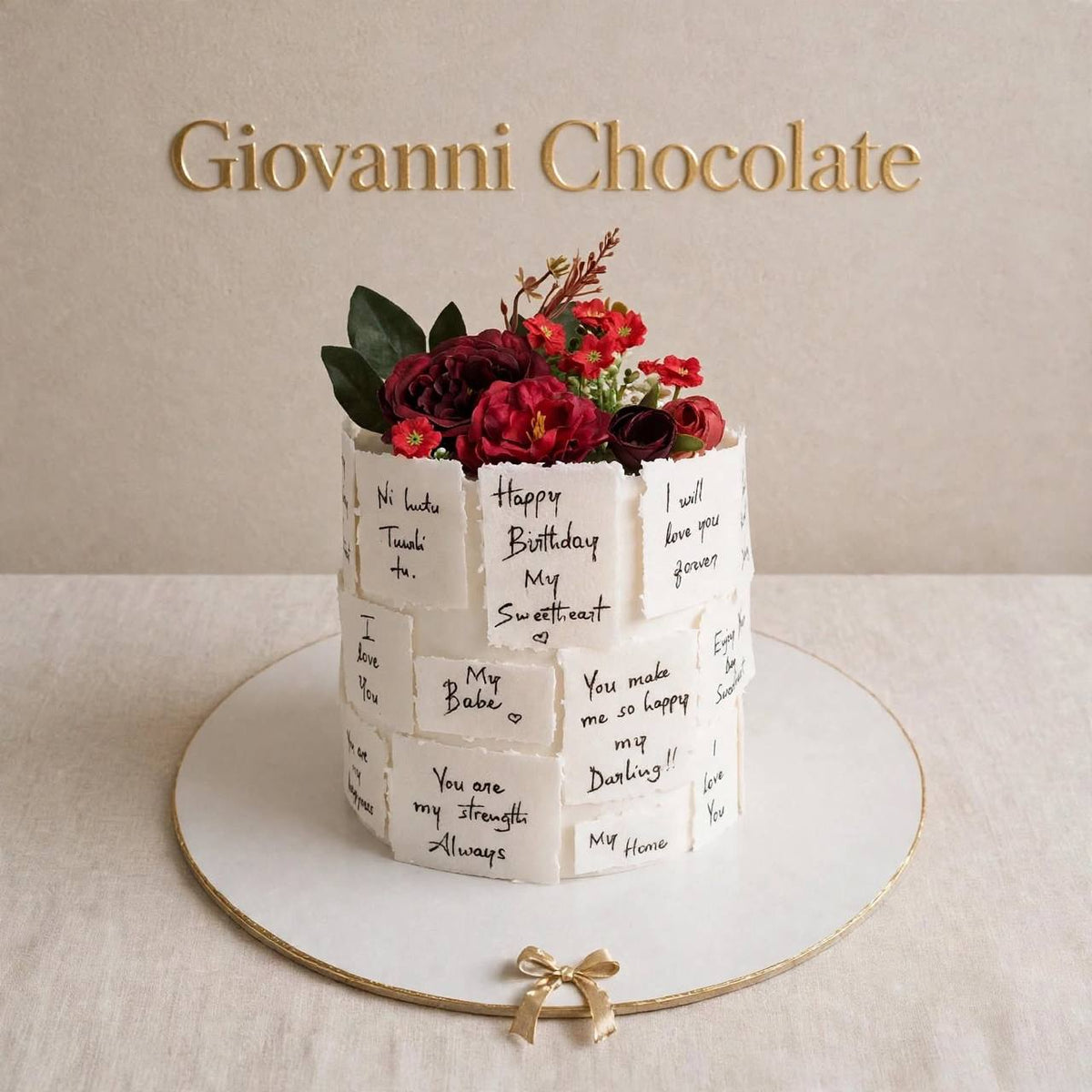 Birthday cake with roses and love notes | GC-88