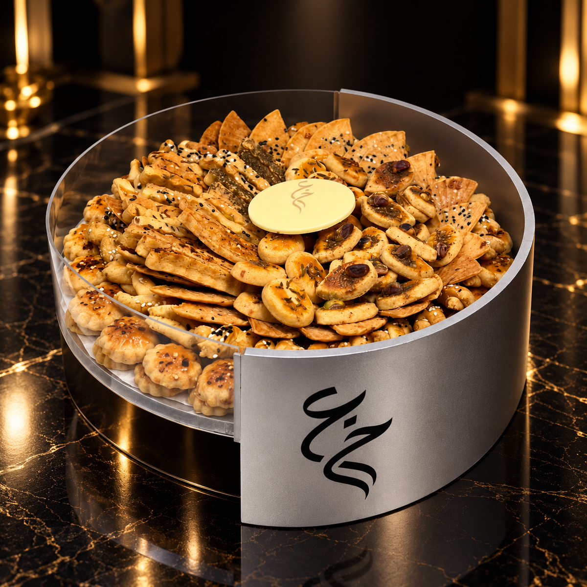 باكيدج الأكريليك مع الخشب للأعراس والمناسبات (٥ صحون) – Acrylic & Wood Wedding and Occasions Package (5 Platters) – صورة 3