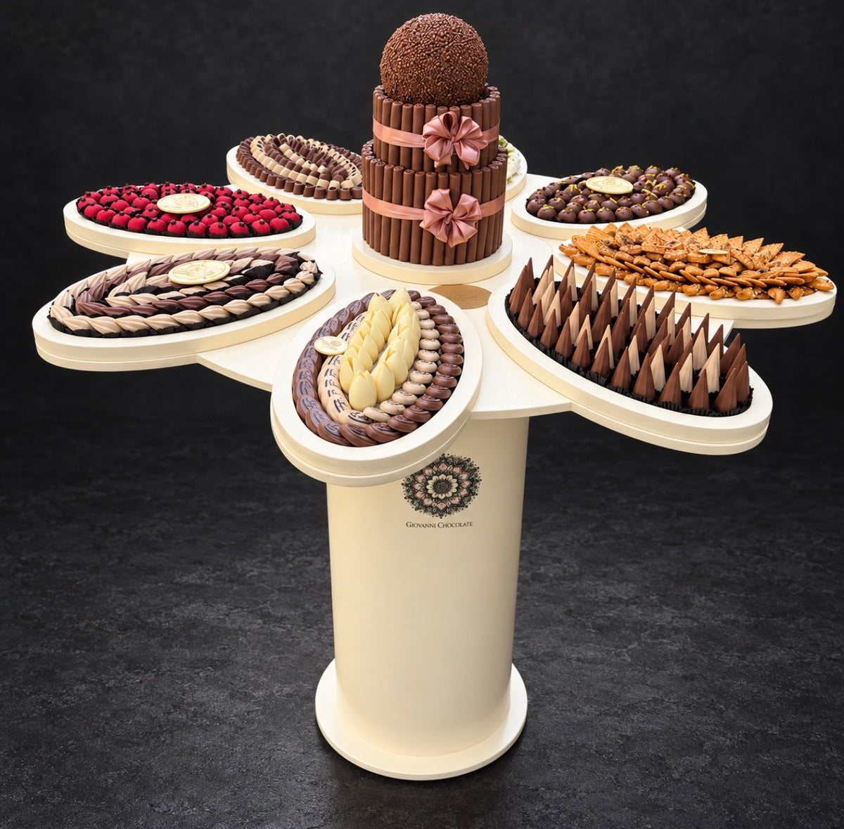 ستاند جيوفاني للضيافة الفاخرة (٨ صحون) – Giovanni Luxury Hospitality Stand (8 Platters) – صورة 3