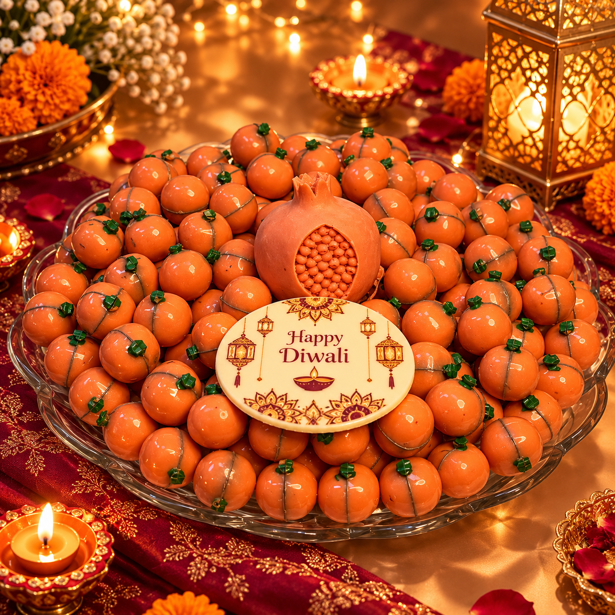 Al Dawali Crystal Pomegranate Chocolate Tray
