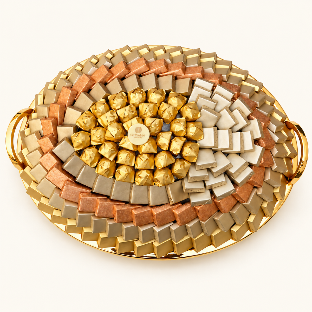 صينية شوكولاتة مغلفة ذهبية | Golden Wrapped Chocolate Tray
