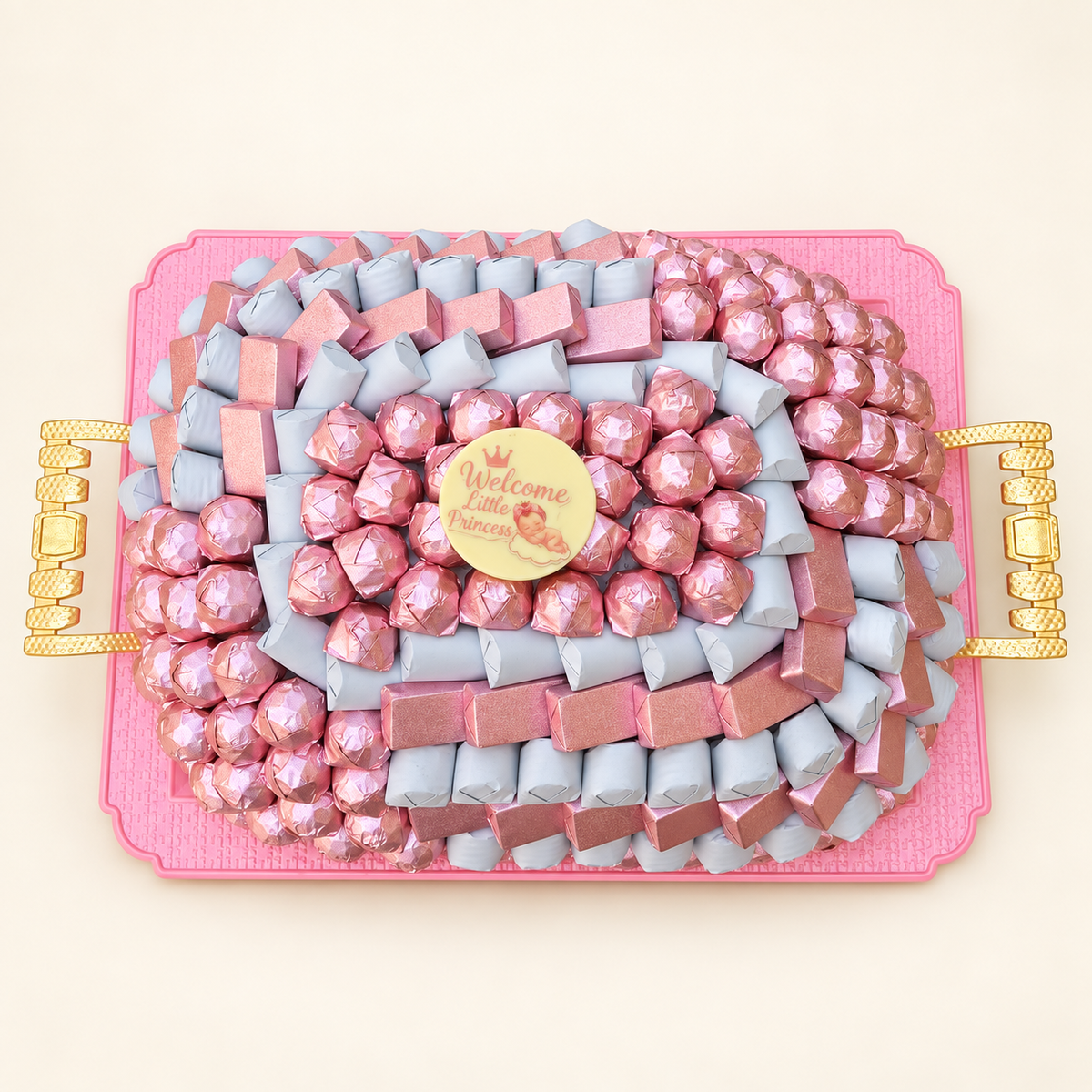 صينية ستانلس ستيل شوكولاتة مغلفة مواليد | Newborn Stainless Steel Chocolate Tray