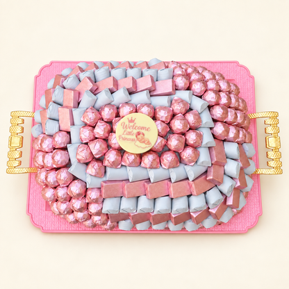 صينية ستانلس ستيل شوكولاتة مغلفة مواليد | Newborn Stainless Steel Chocolate Tray