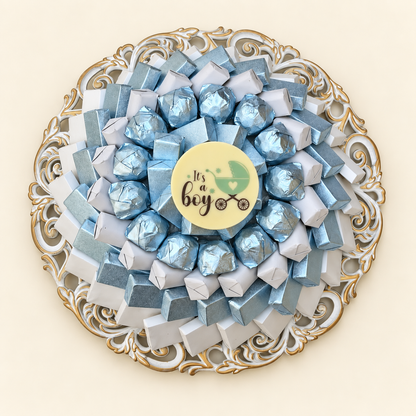صحن أكريليك شوكولاتة مغلفة مواليد وسط | Medium Newborn Acrylic Chocolate Tray