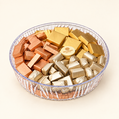 صحن أكريليك بغطاء شوكولاتة مغلفة | Lidded Acrylic Chocolate Tray