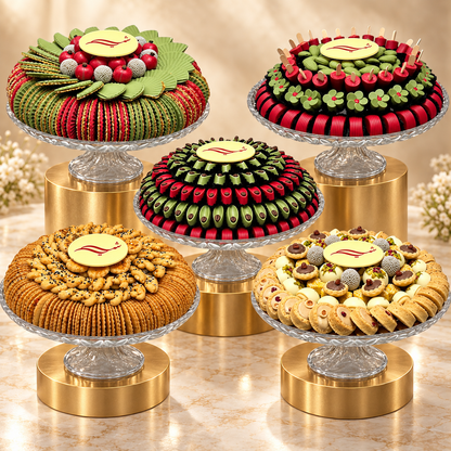 باكيدج أعراس ٥ صحون زجاج | Glass Wedding Package (5 Platters)