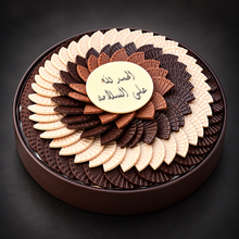 صحن جلد دائري شوكولاتة مروحة | Round Leather Fan Chocolate Tray