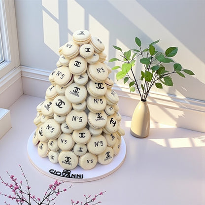 هرم ماكرون فرنسي بطباعة مخصصة  Custom Printed French Macaron Pyramid