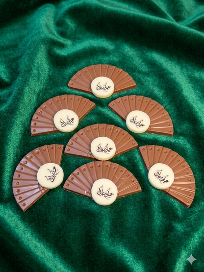 Eid Al Fater Fan-Shaped Chocolate Drink Toppers – 20 Pieces  شوكليت مروحة للعيد الفطر مخصّصة لتزيين المشروبات – 20 قطعة