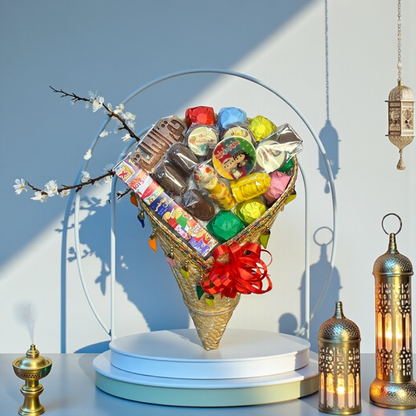 سلة تراثية من الخوص مع  شوكولا ميكس  – حق الليلة