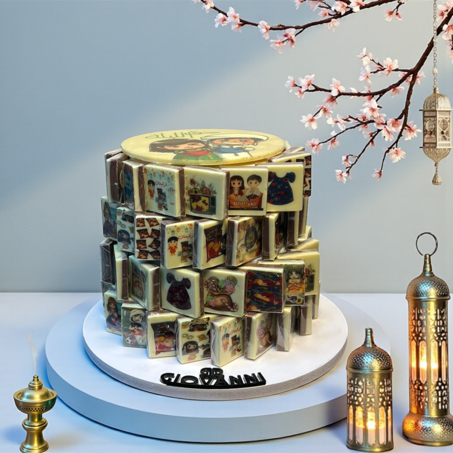 هرم توزيعات شوكليت مطبوع – حق الليلة