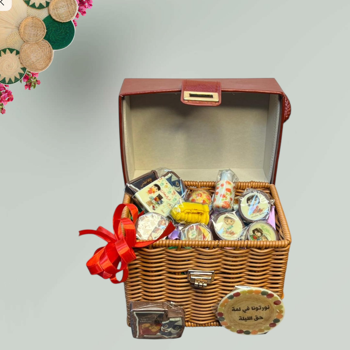 شنطة بيد من الخوص  حجم وسط توزيعات مشكل– حق الليلة