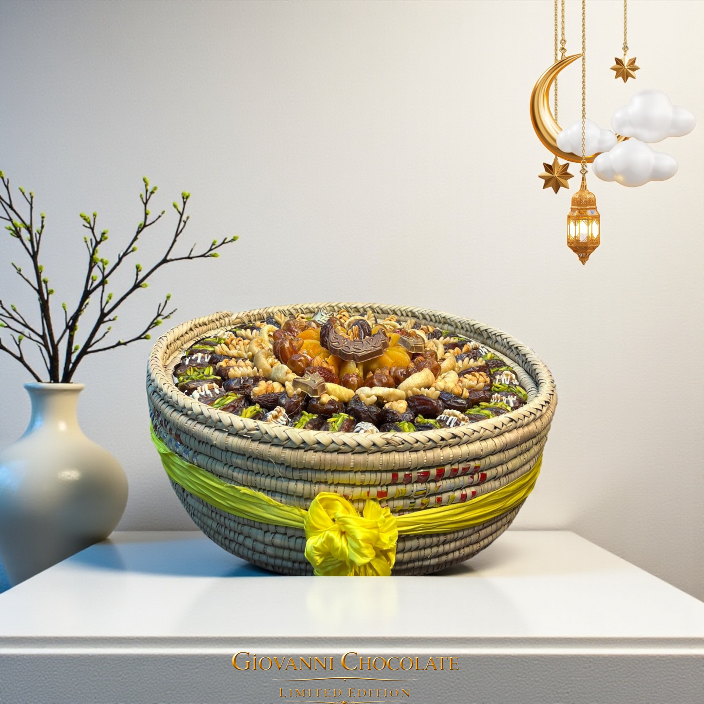 Al Maha Palm Frond  Luxury Stuffed Dates Masterpiece 2   خوص المها  تحفة التمور الفاخرة 2