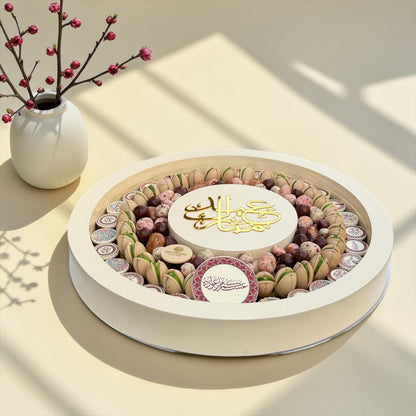 Eid Luxury Chocolate Wooden Platter | صحن شوكليت فاخر للعيد على صحن خشبي