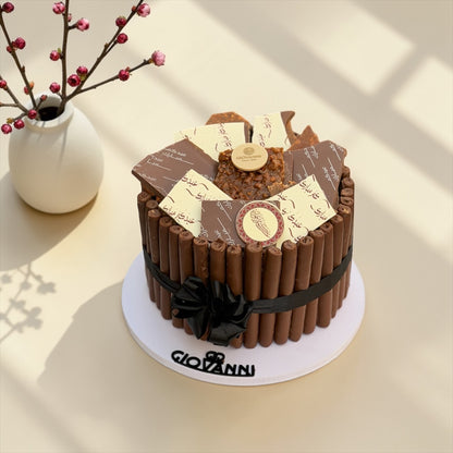 Eid Fine Wafer & Mixed Nuts Chocolate Pyramid | هرم فاين فير مع شوكليت مكسر بثيم العيد