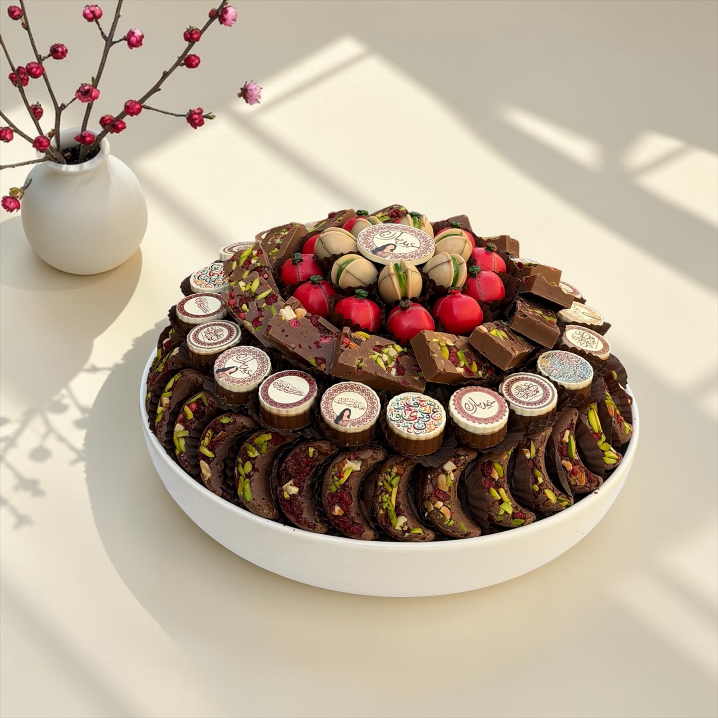 Assorted Signature Chocolate Porcelain Platter | صحن بورسلين مع تشكيلة شوكليت سيجنتشر للعيد