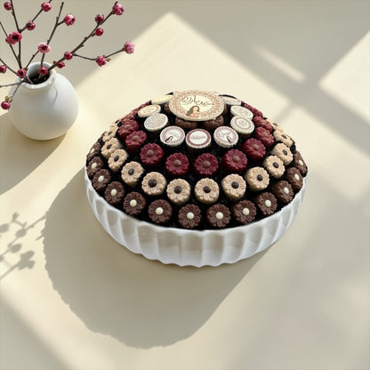Belgian Chocolate Eid Porcelain Platter | صحن بورسلين مع شوكليت بلجيكي للعيد