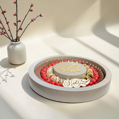 Eid Luxury Chocolate Wooden Platter | صحن شوكليت فاخر للعيد على صحن خشبي