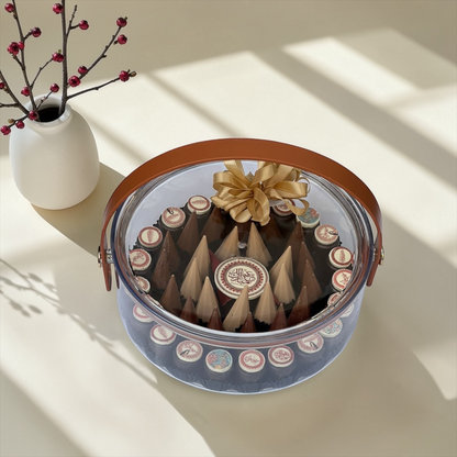 Eid Chocolate Cone & Feuilletine Acrylic Box | بوكس أكريليك شوكليت الكون مع شوكليت فياتين بثيم العيد