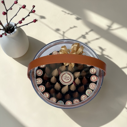 Eid Chocolate Cone & Feuilletine Acrylic Box | بوكس أكريليك شوكليت الكون مع شوكليت فياتين بثيم العيد