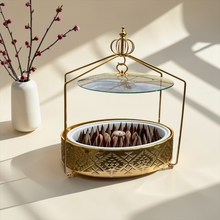 Eid Feuilletine Chocolate Cone Gold Platter | صحن ذهبي فاخر مع شوكليت الكون بالفياتين بثيم العيد