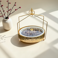 Eid Feuilletine Chocolate Cone Gold Platter | صحن ذهبي فاخر مع شوكليت الكون بالفياتين بثيم العيد