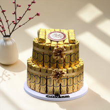 French Gavotte Biscuit Pyramid with Eid Chocolate | هرم بسكويت جافوت فرنسي مغلف مع شوكليت بثيم العيد