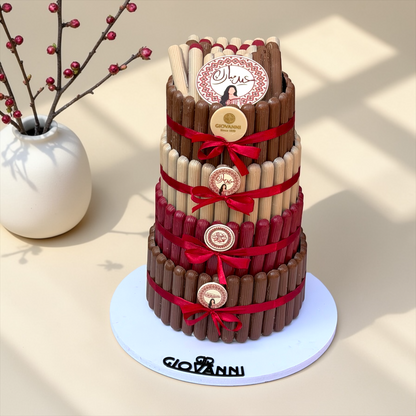 Chocolate Stick Pyramid with Mixed Fillings | هرم استيك شوكليت بحشوات مشكلة